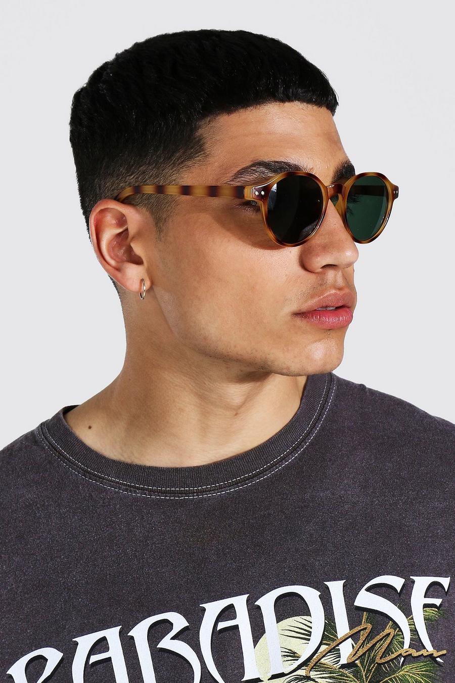 Brown Runda solglasögon med plastbågar image number 1