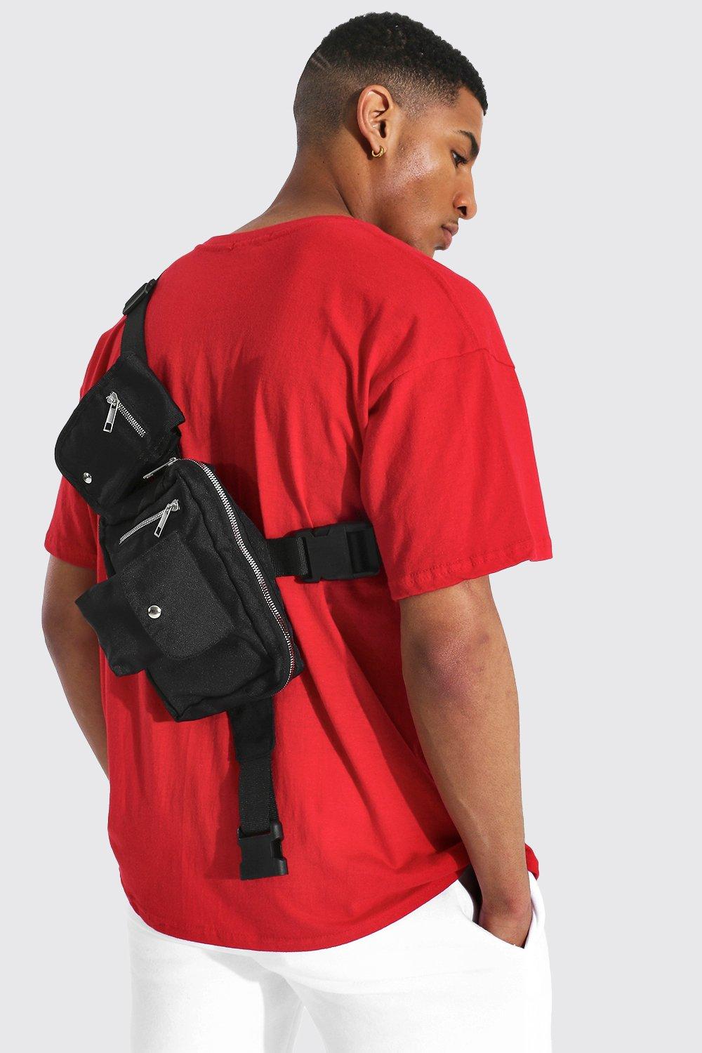 Double Pocket Chest Rig Bag boohoo