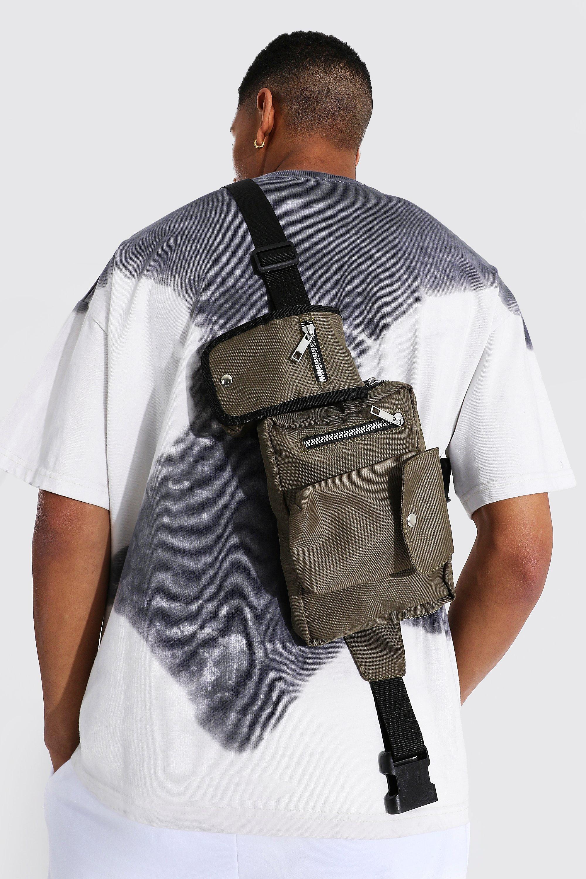 Double Pocket Chest Rig Bag boohoo IE