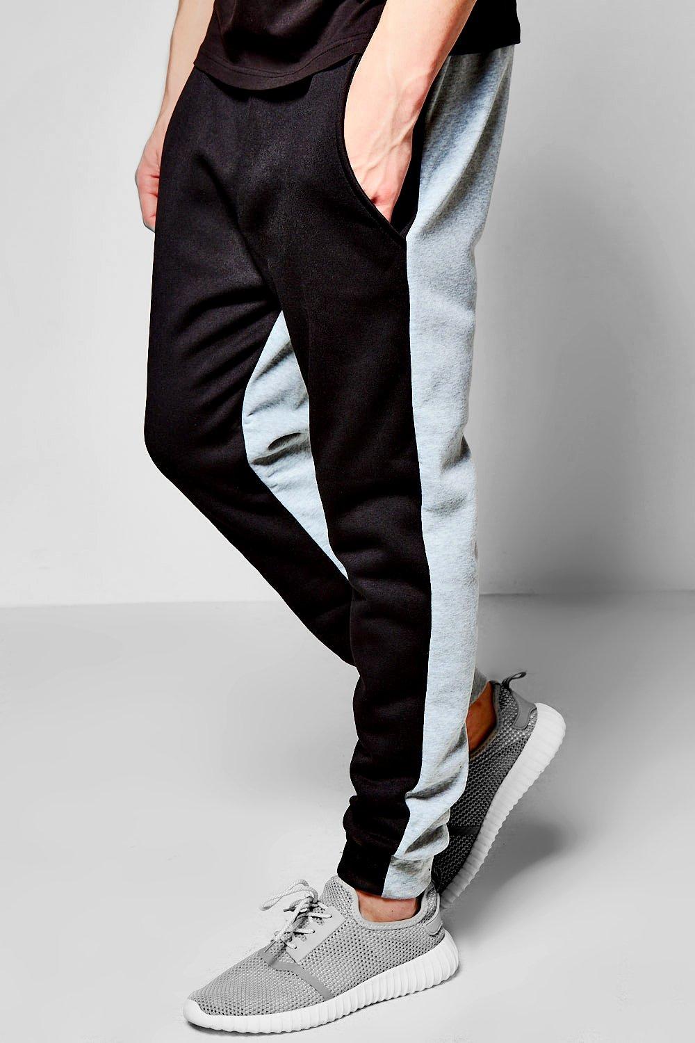 Joggers half discount black half white