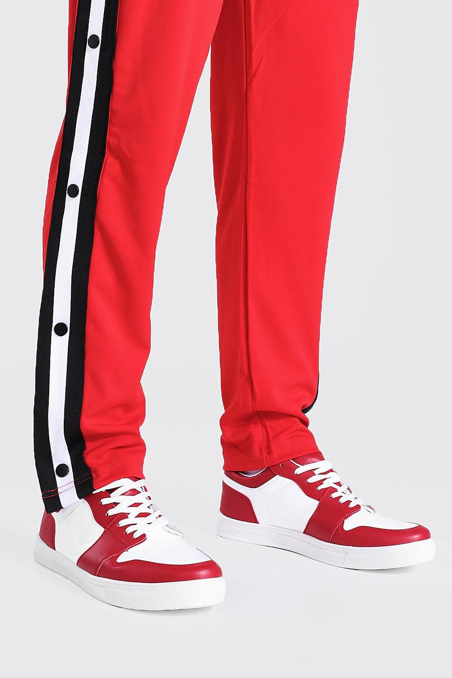 Zapatillas deportivas con bloques de color, Rojo image number 1