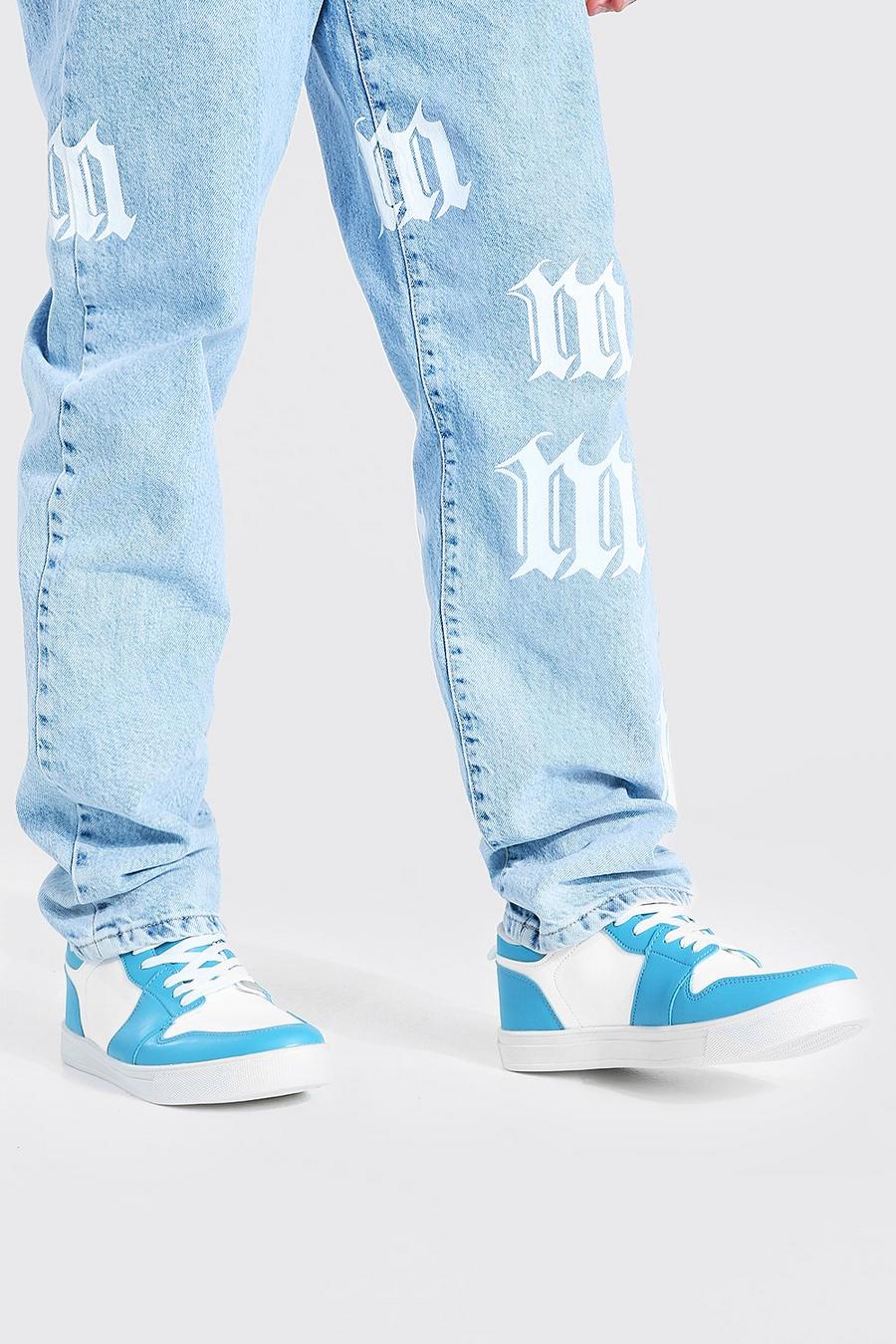 Blue Colour Block Sneakers image number 1