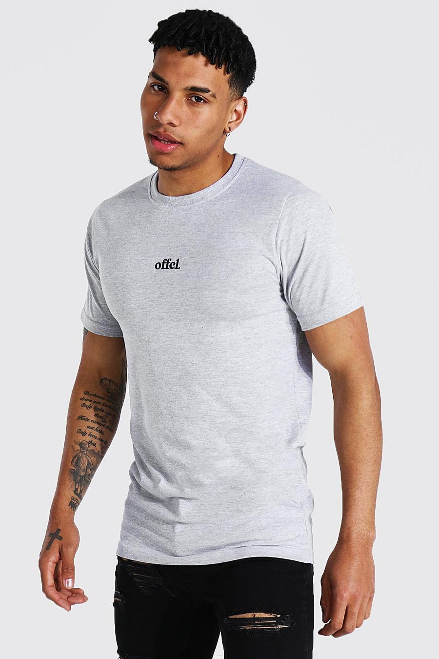 Grey marl Offcl Long Line T-Shirt image number 1