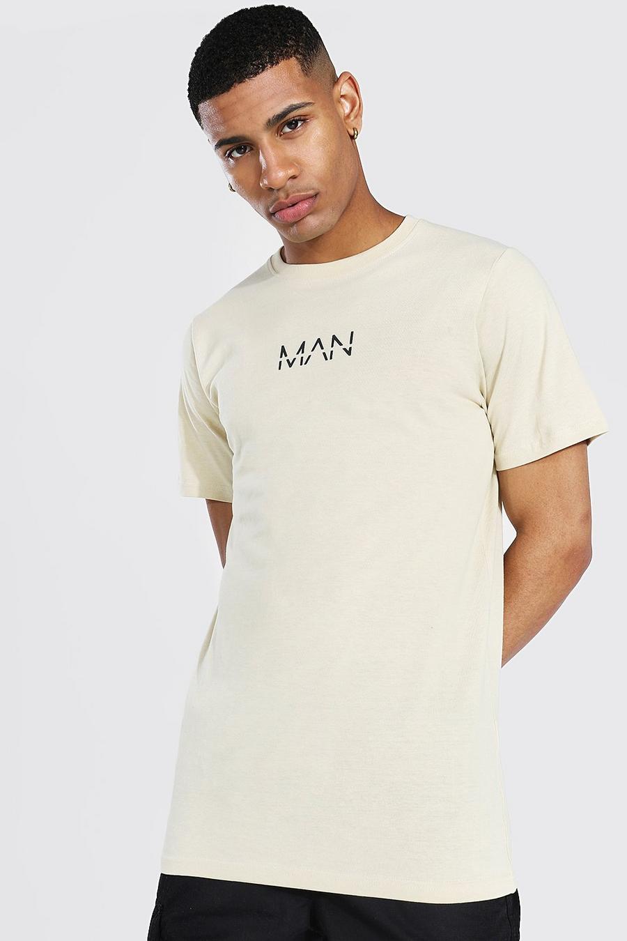 T-shirt long - MAN, Sand image number 1