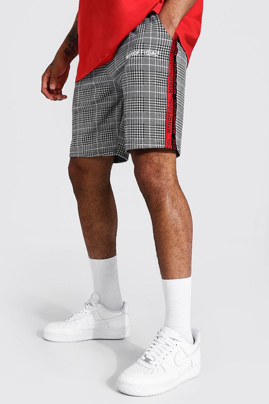 Regular mittellange Jersey-Shorts mit Seitenstreifen, Red image number 1