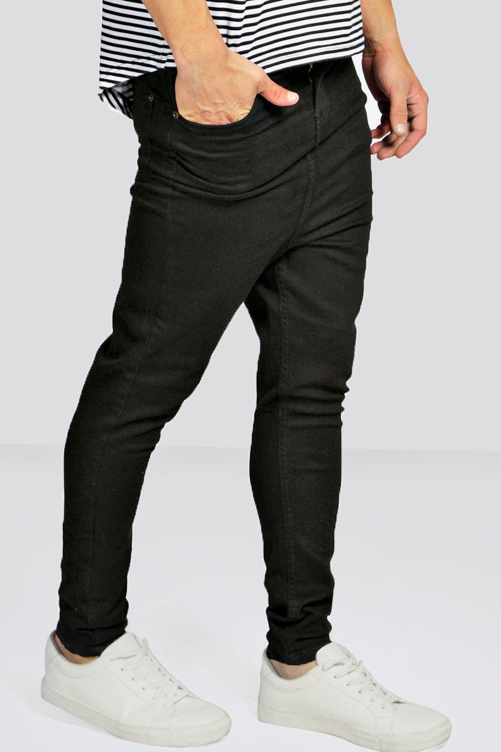 Drop Crotch Skinny Black Jeans | boohoo