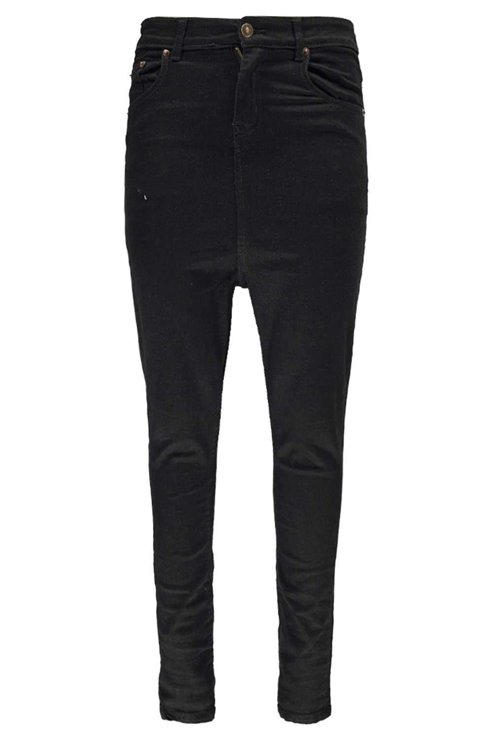 Drop Crotch Skinny Black Jeans