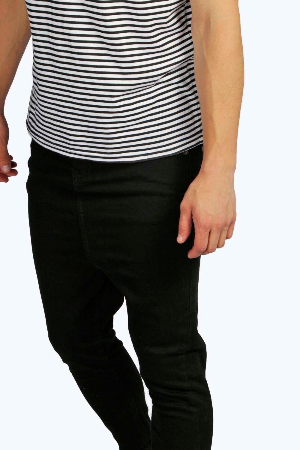 Drop Crotch Skinny Black Jeans