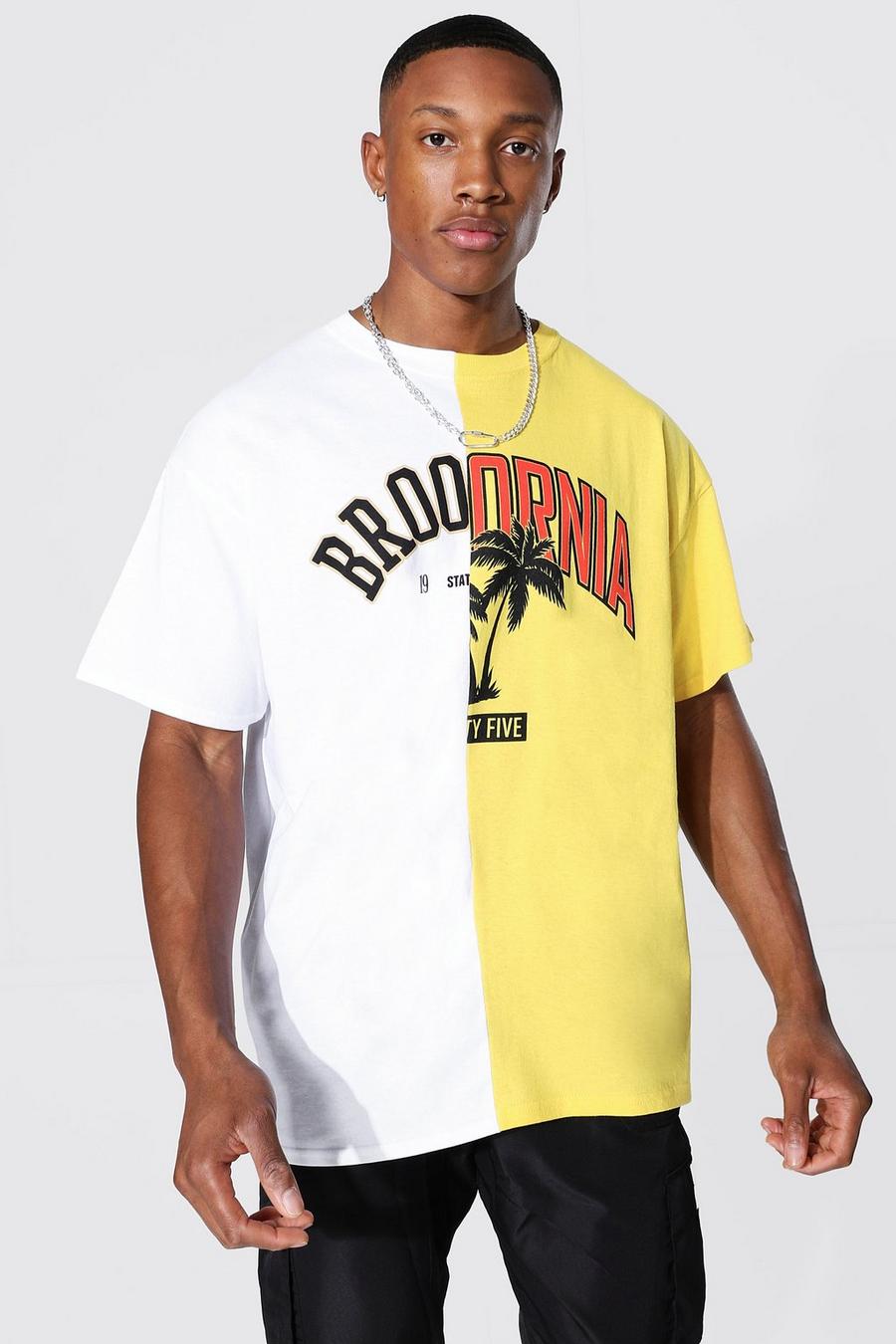 White Oversized Gesplitst Brooklyn Arizona T-Shirt image number 1