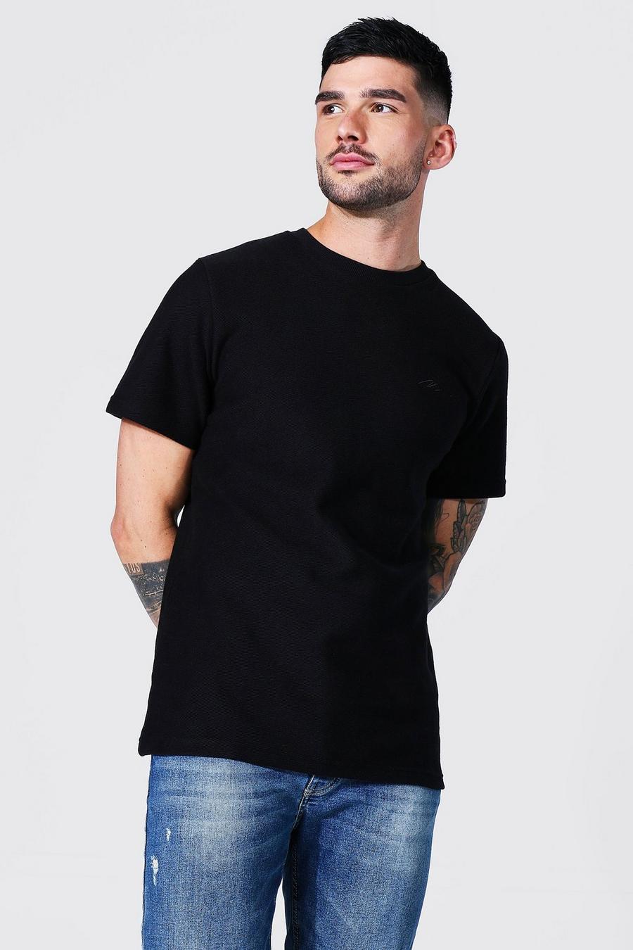 Black Man Signature Slim Fit Jersey Keperstof T-Shirt image number 1