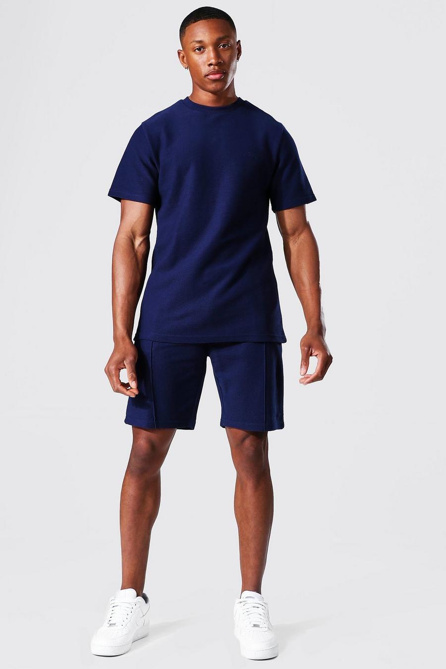 Navy Slim Man Signature Jersey Twill T-shirt image number 1