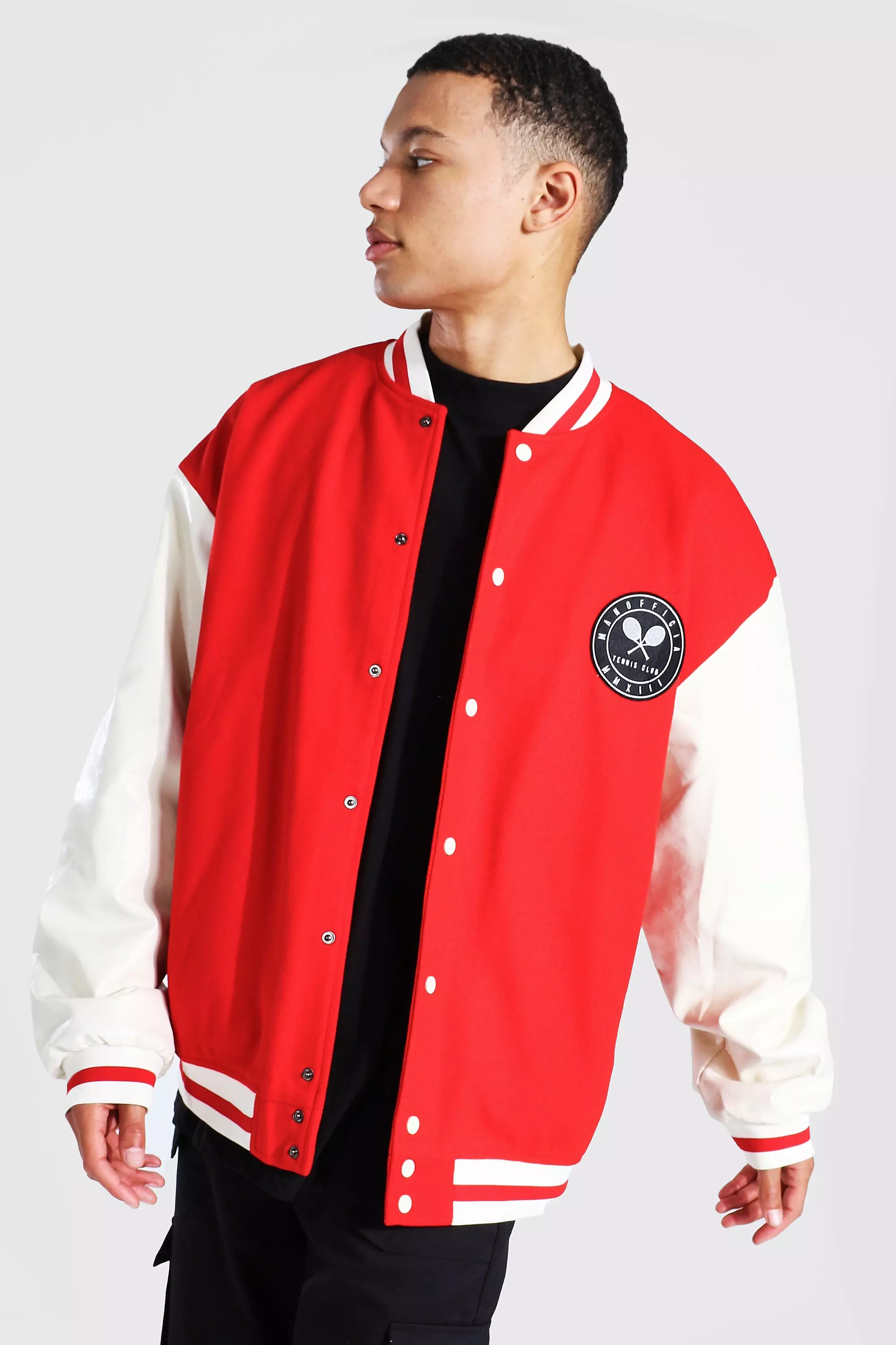 COACH Oversized Varsity Jacket in Red