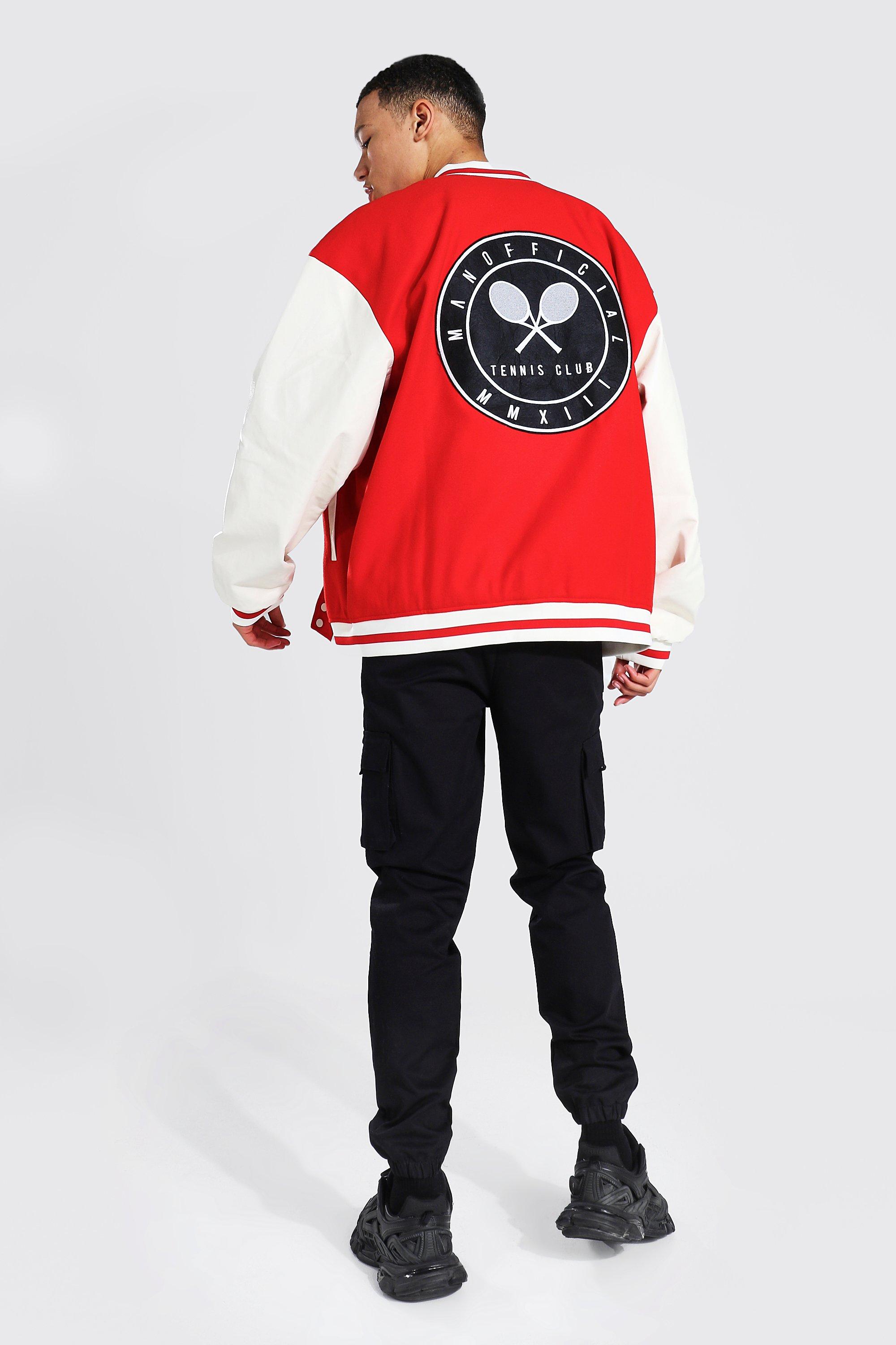 Chicago Oversize Baseball Jacket White / M