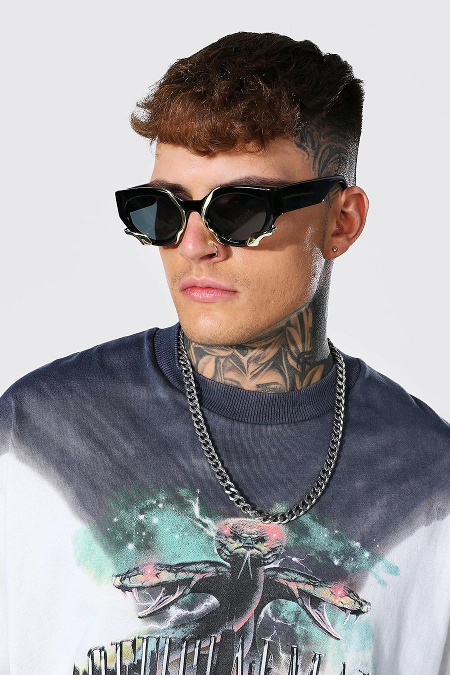 Clear Metal Work Angled Sunglasses image number 1