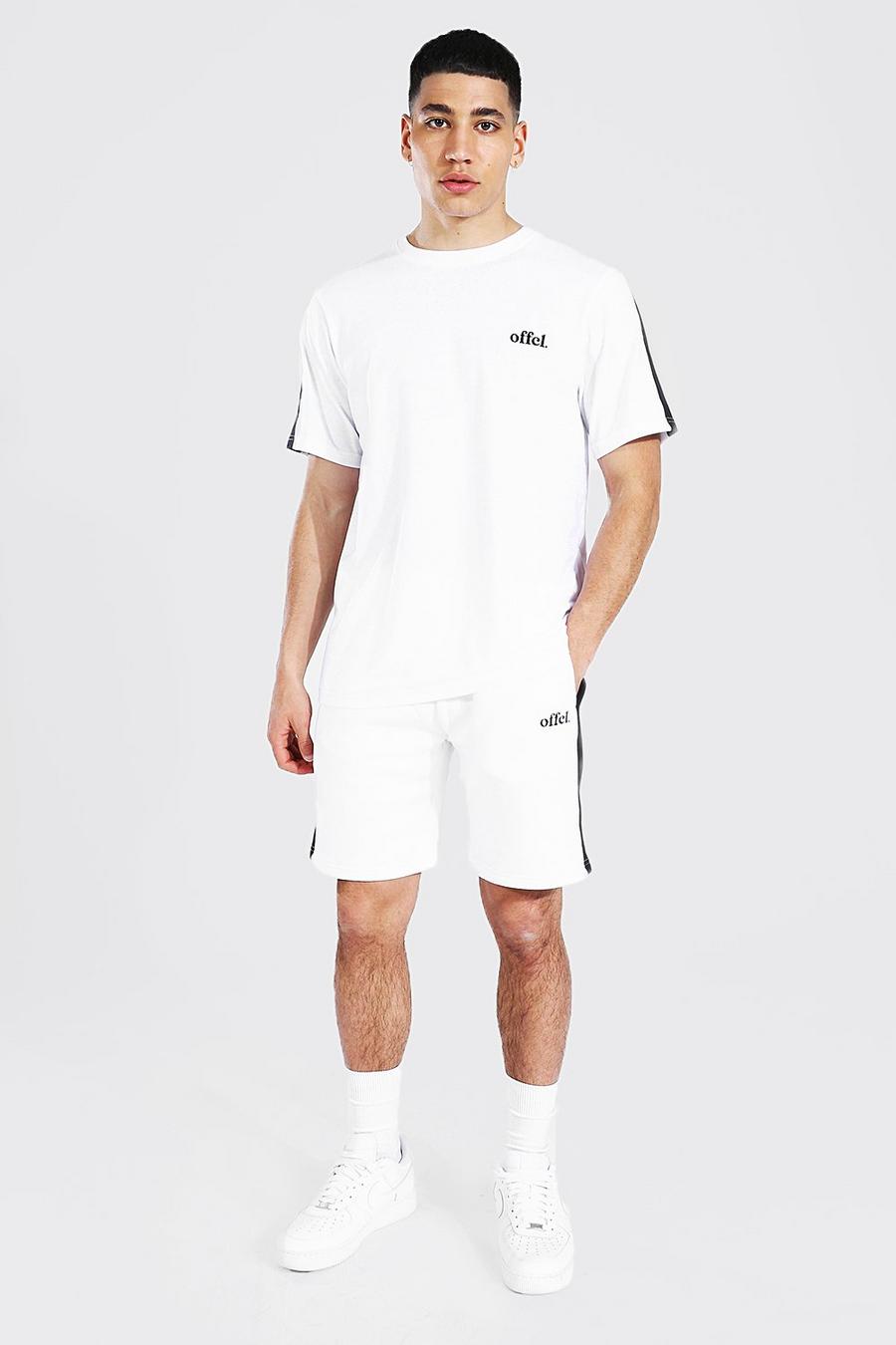 Offcl T-Shirt mit Seitenstreifen & Shorts Set, White image number 1
