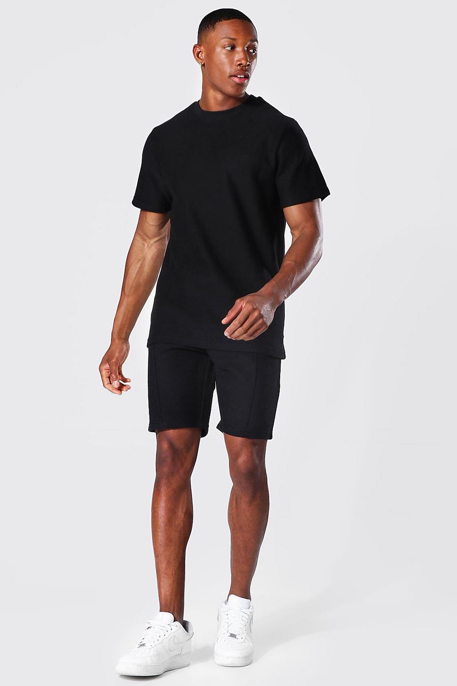 Man Signature Twill Shorts-Set, Black image number 1