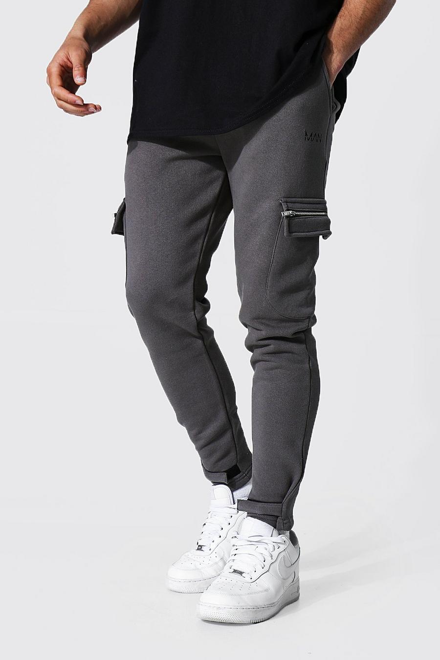 Pantalones de deporte con bolsillos con detalle de cremallera MAN, Caqui image number 1