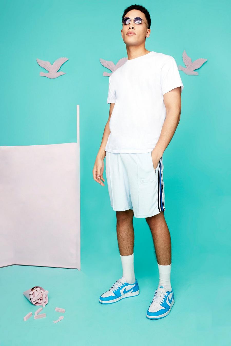 Pale blue Official Man Towelling Jersey Shorts image number 1