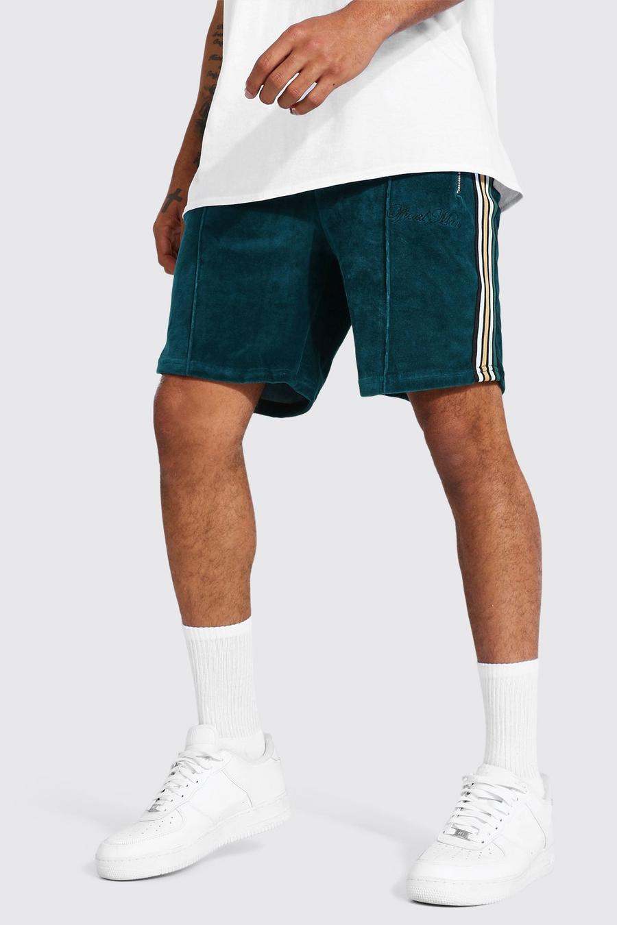 Pantalones cortos de punto de rizo Official MAN, Verde azulado image number 1