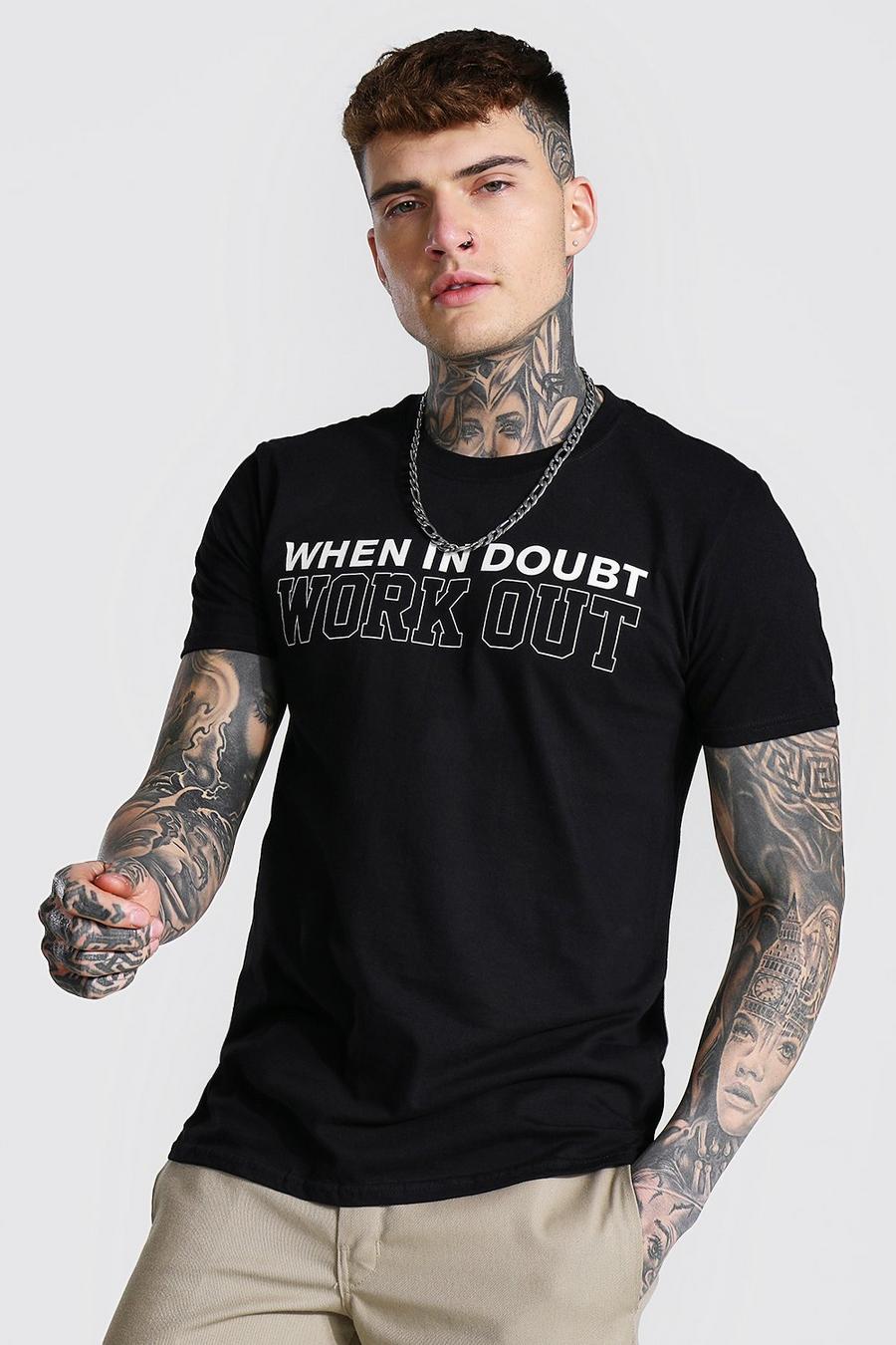 T-Shirt mit „When In Doubt“-Print, Schwarz image number 1