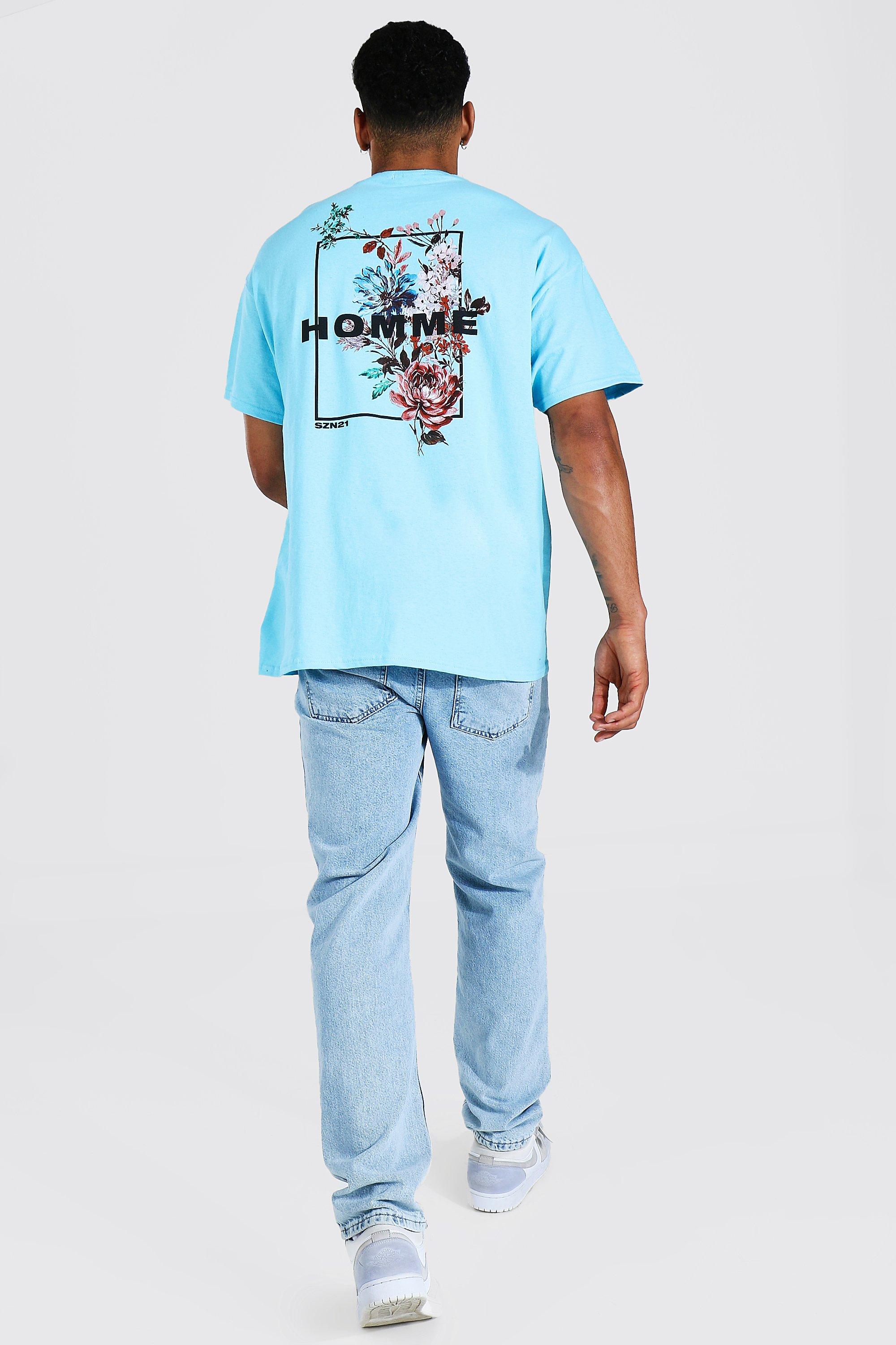 T shirt oversize homme imprimé hot sale