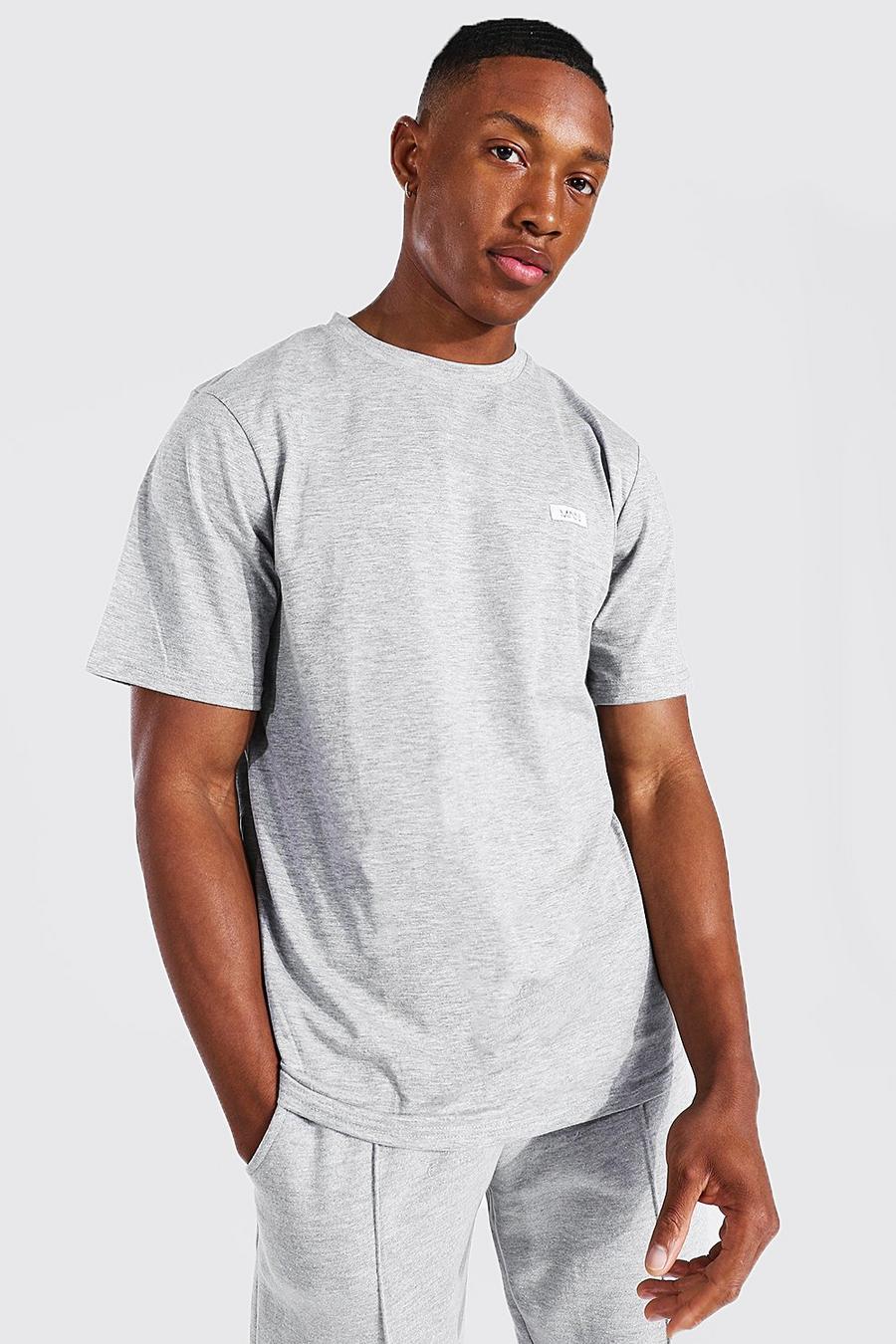 Grey Man Geweven Classic Fit T-Shirt Met Label image number 1