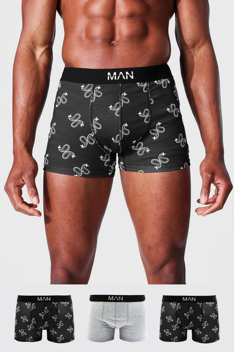 3er Pack Man-Dash Boxershorts mit Bandanaprint, Multi image number 1