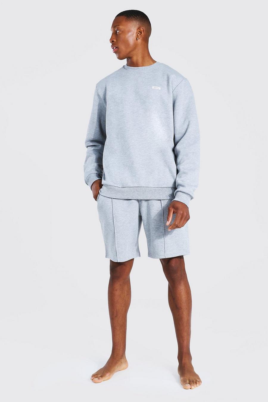 Grey Man Woven Tab Sweater And Short Tracksuit image number 1