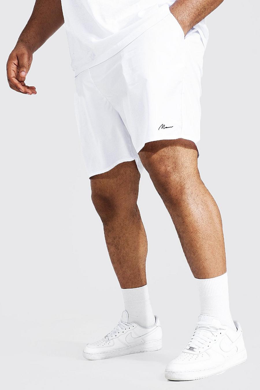 Costume a pantaloncino Plus Size con scritta MAN, Bianco image number 1