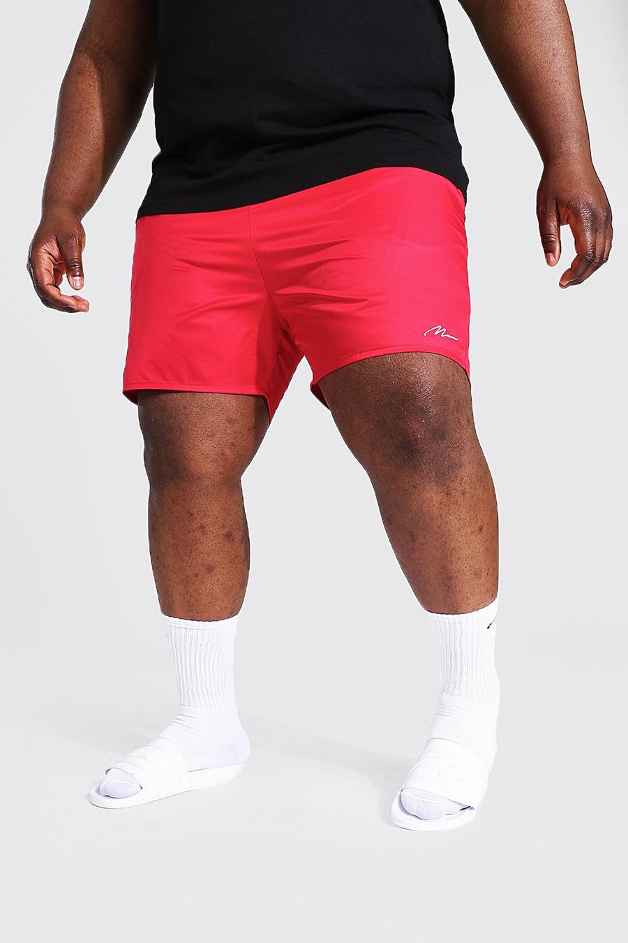 Costume a pantaloncino Plus Size con scritta MAN, Rosso image number 1