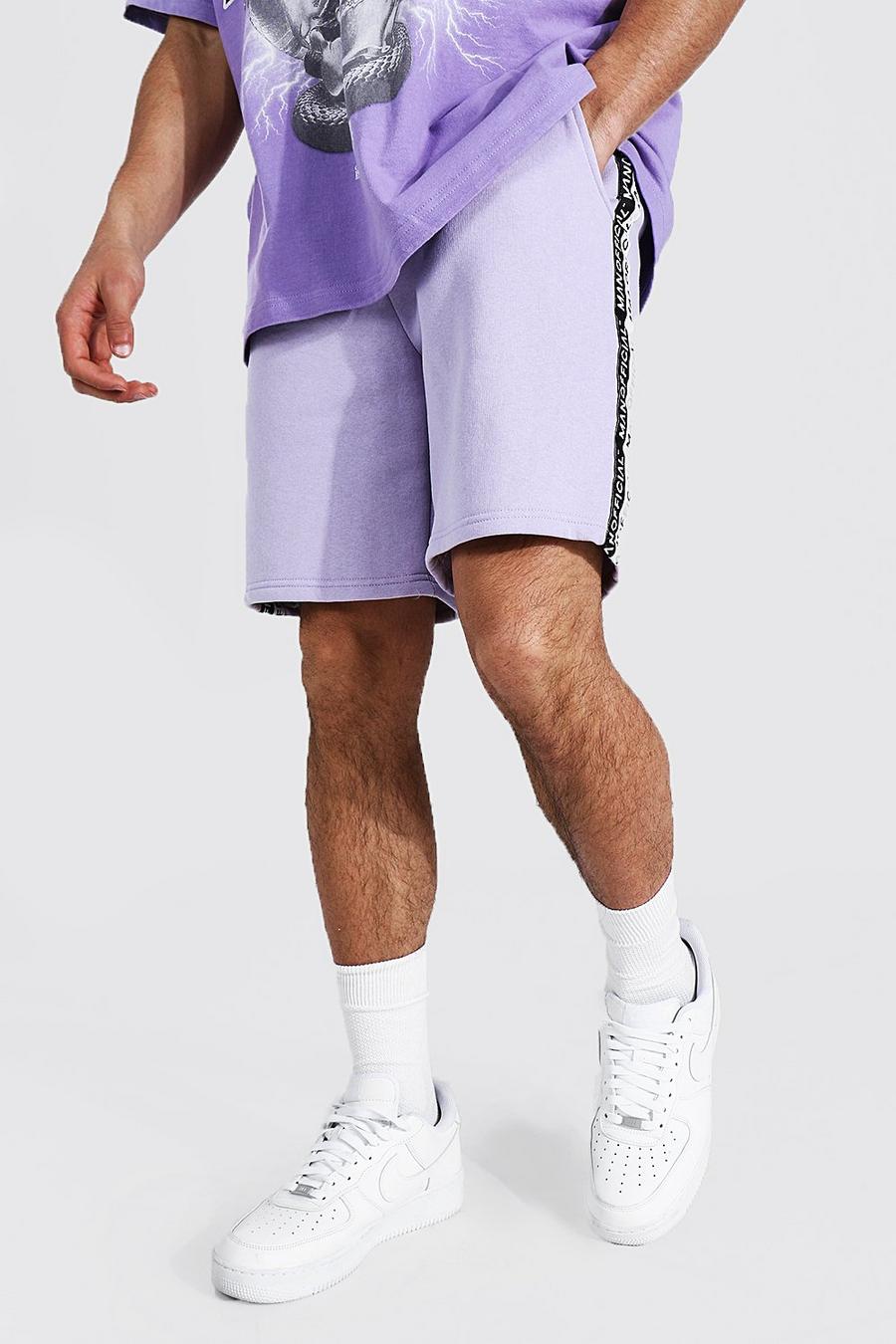 Lilac MAN Official Mellanlånga shorts med kantband image number 1
