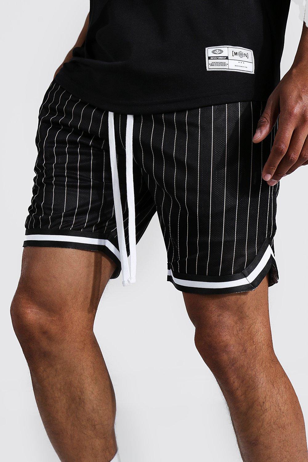 Airtex Pinstripe Basketball Shorts With Tape boohoo