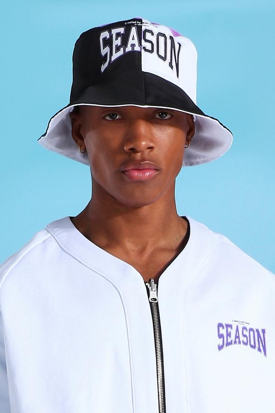 White Reversible Season Print Bucket Hat image number 1