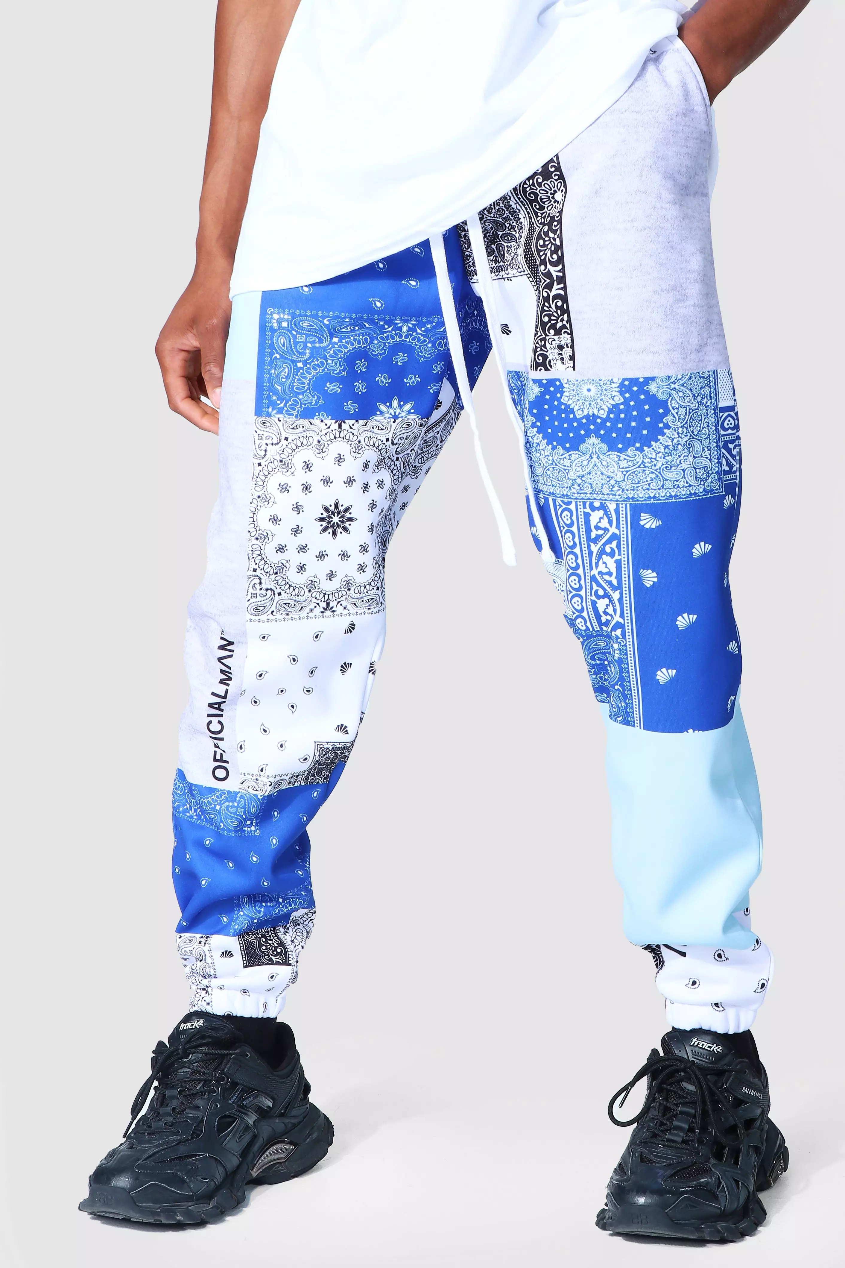 Patchwork discount joggers mens