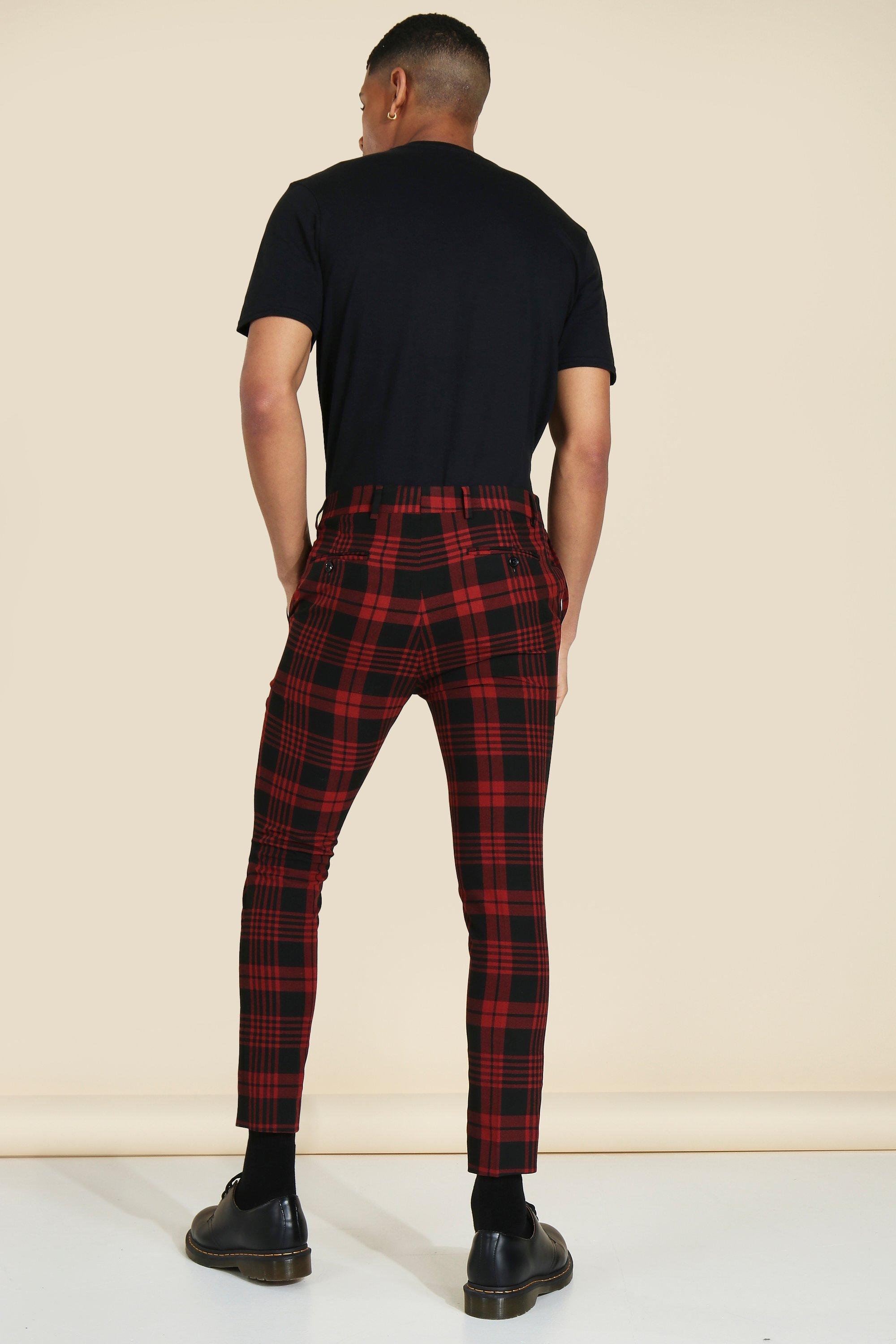 Super skinny store plaid pants mens