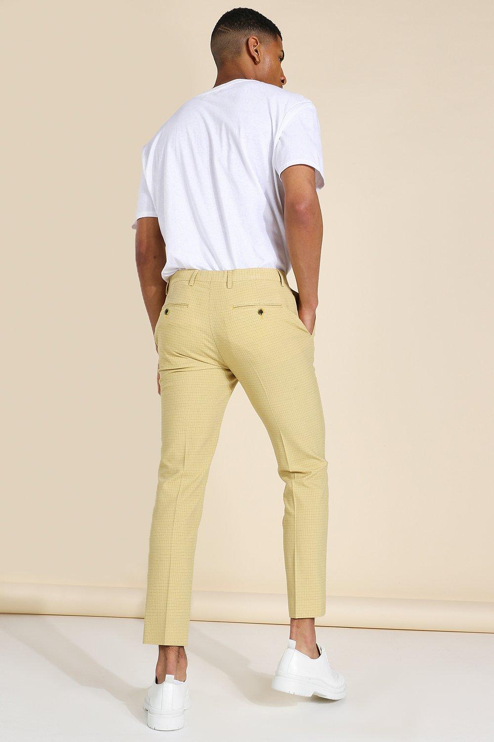 Pantalones de cuadros amarillos hombre hot sale