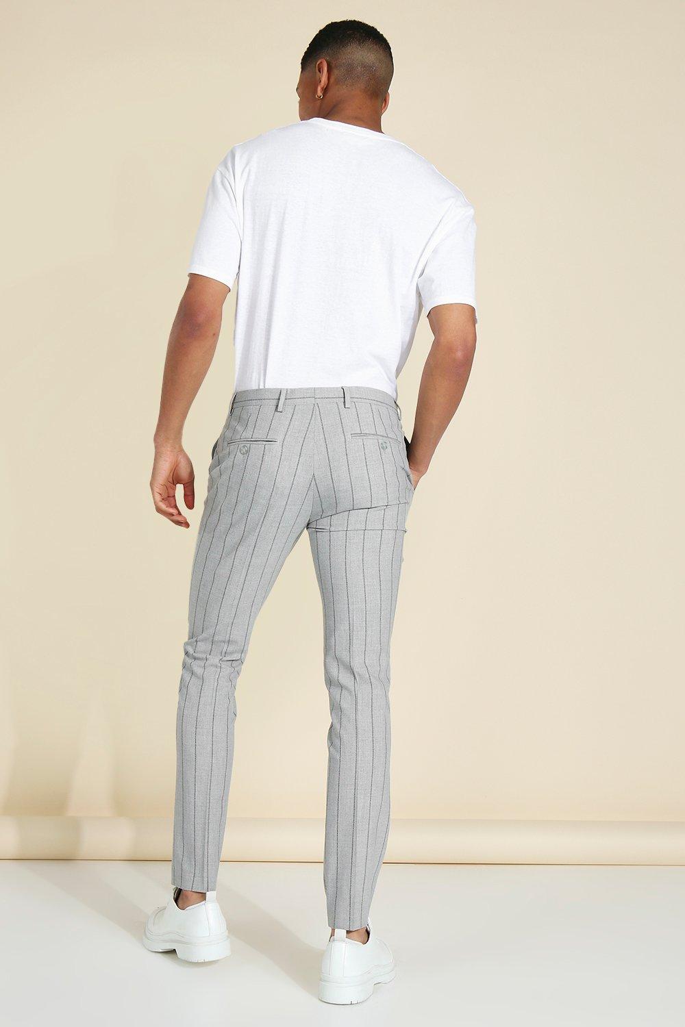 Mens skinny pinstripe pants sale