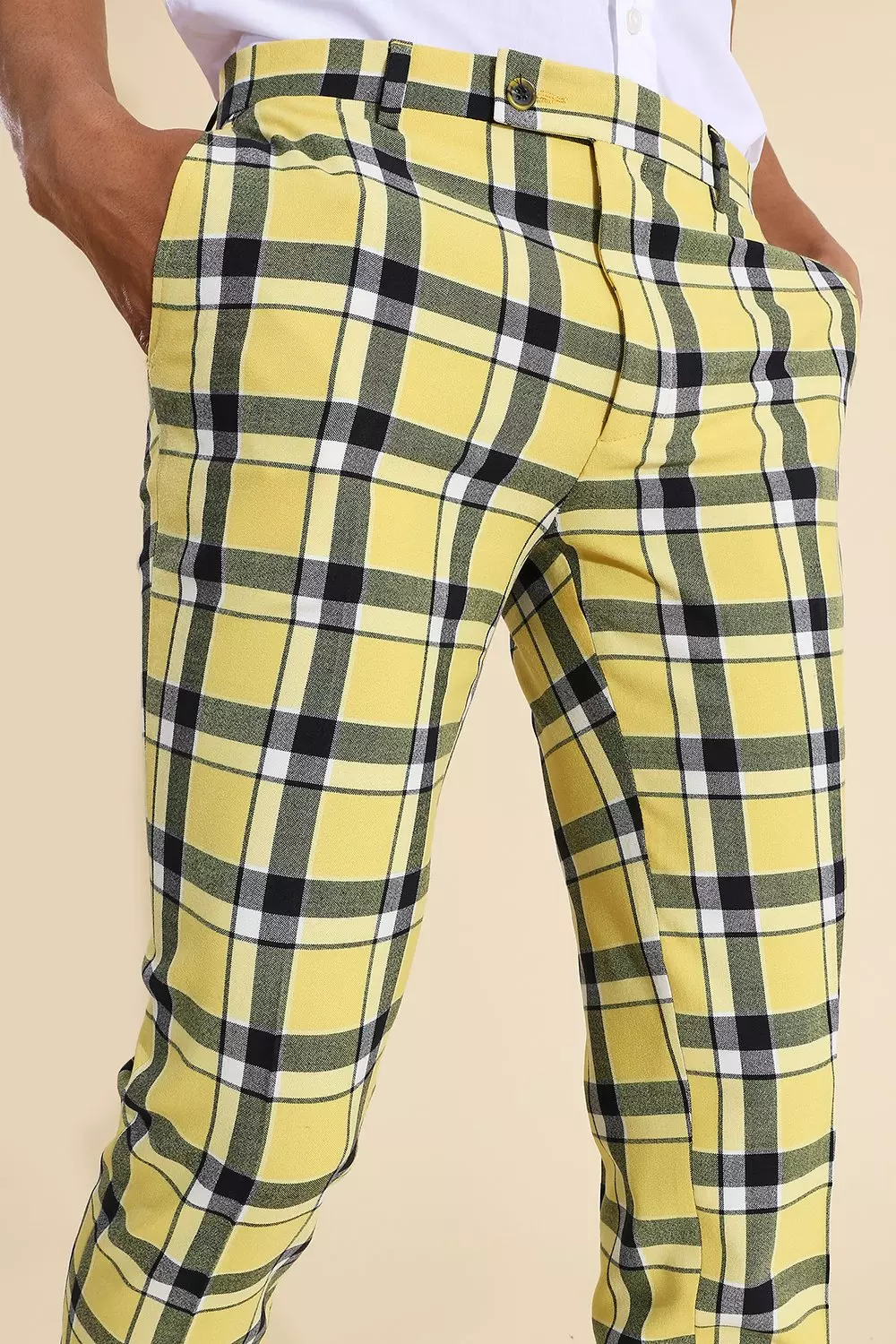 Yellow tartan best sale trousers mens