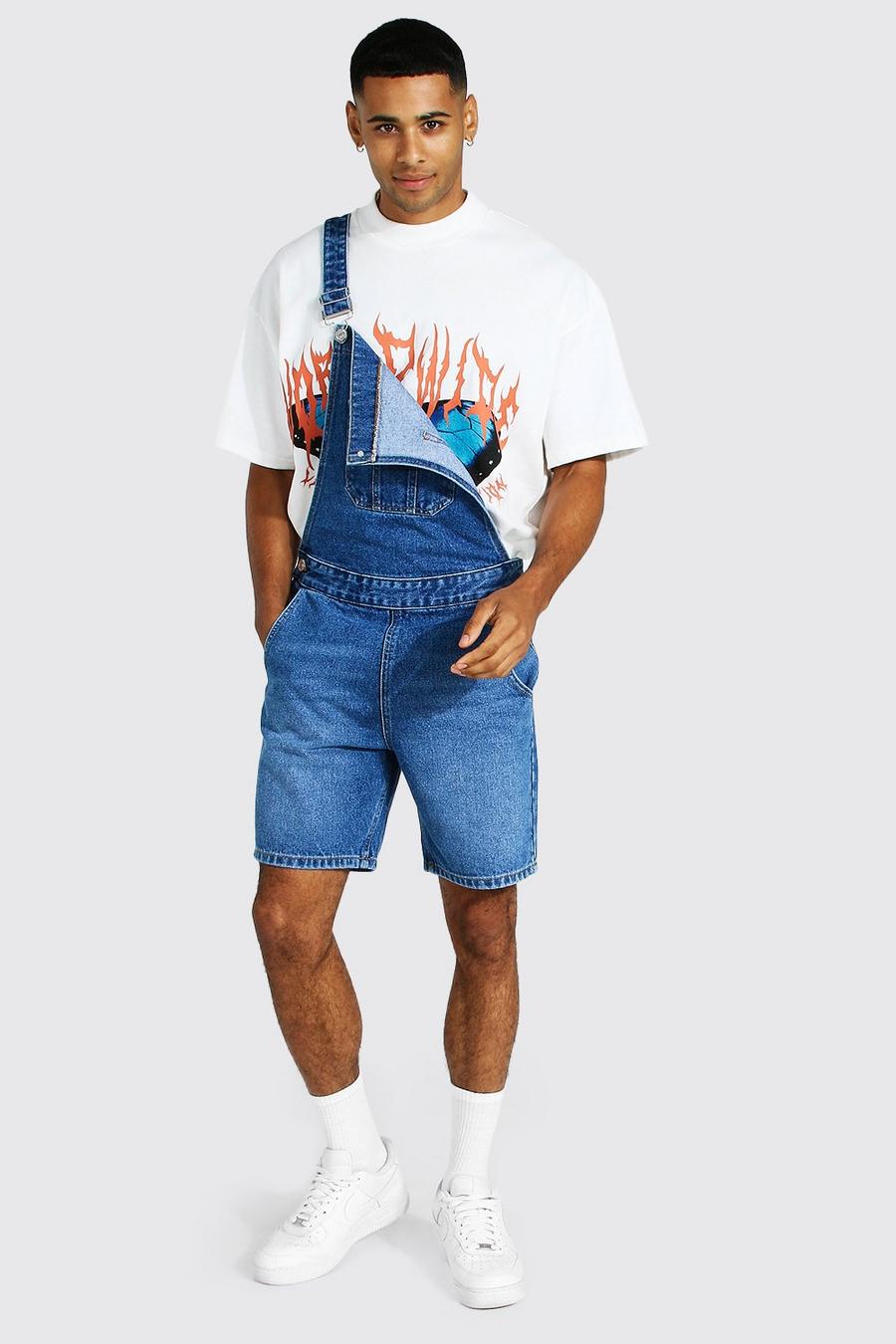 Mid blue Slim Fit Short Overall image number 1