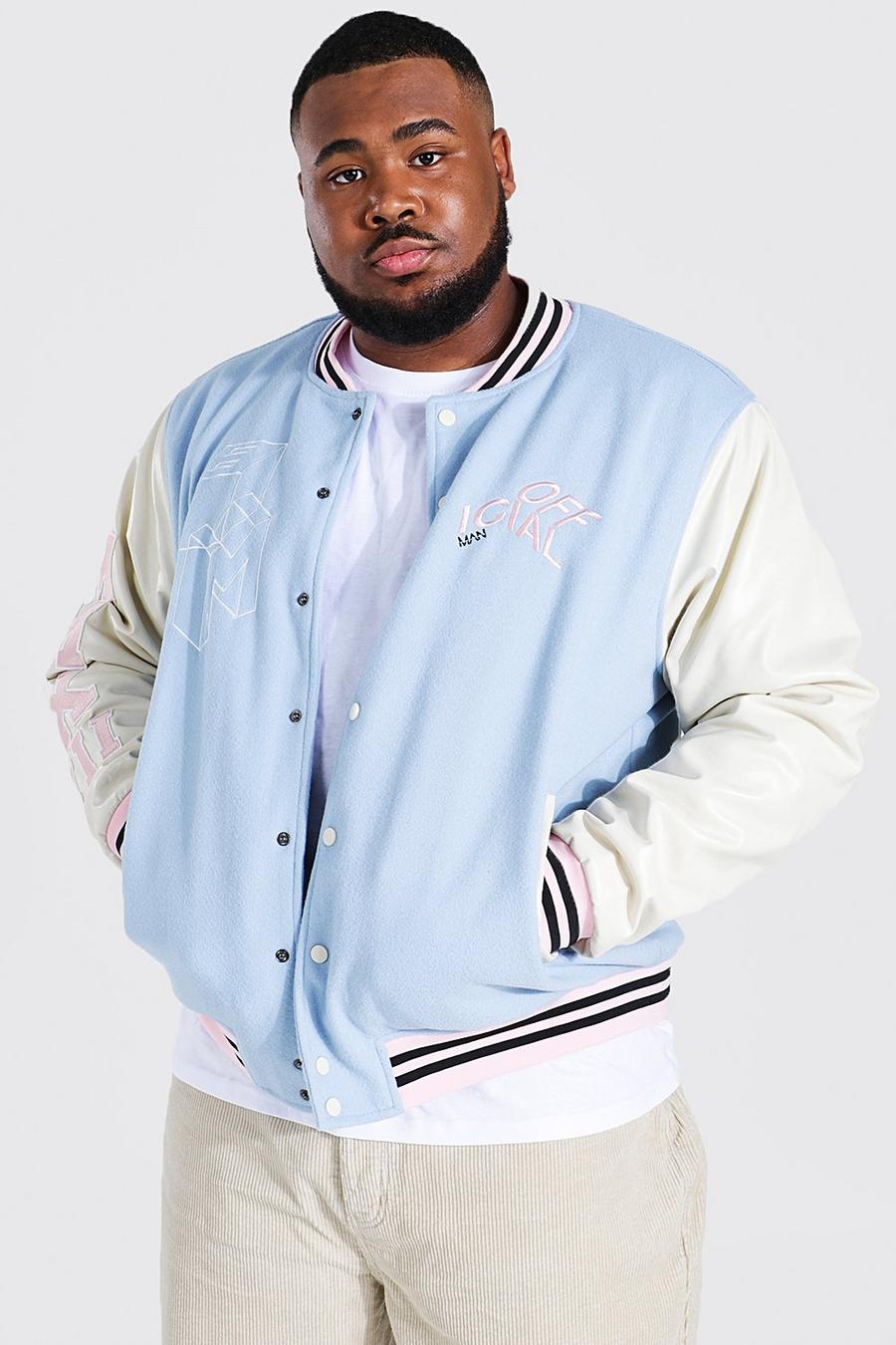 Light blue Plus Mmxiii Varsity Bomber Jacket image number 1