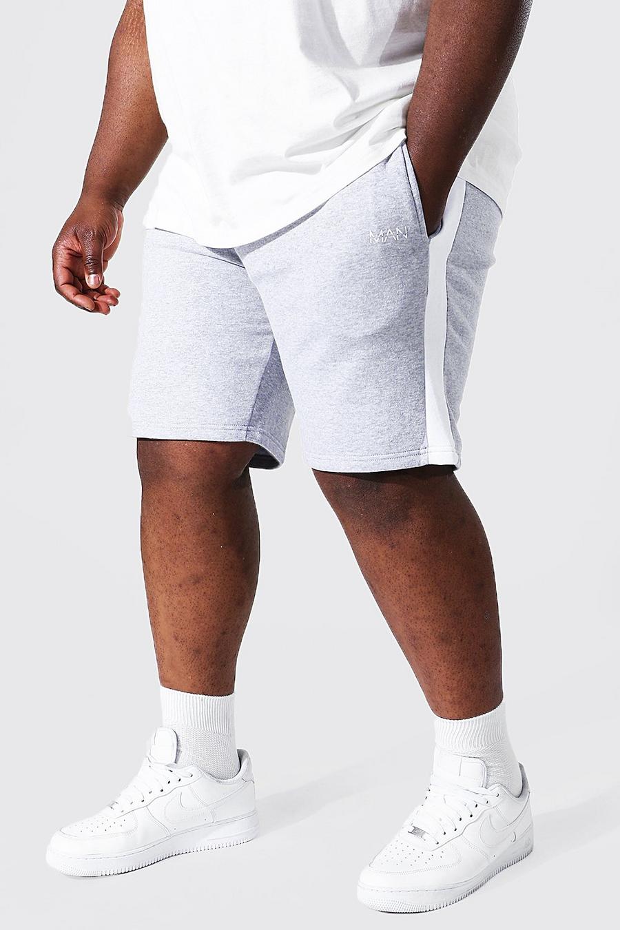 Pantalones cortos de punto de largo medio con pieza lateral MAN Plus, Marga gris image number 1