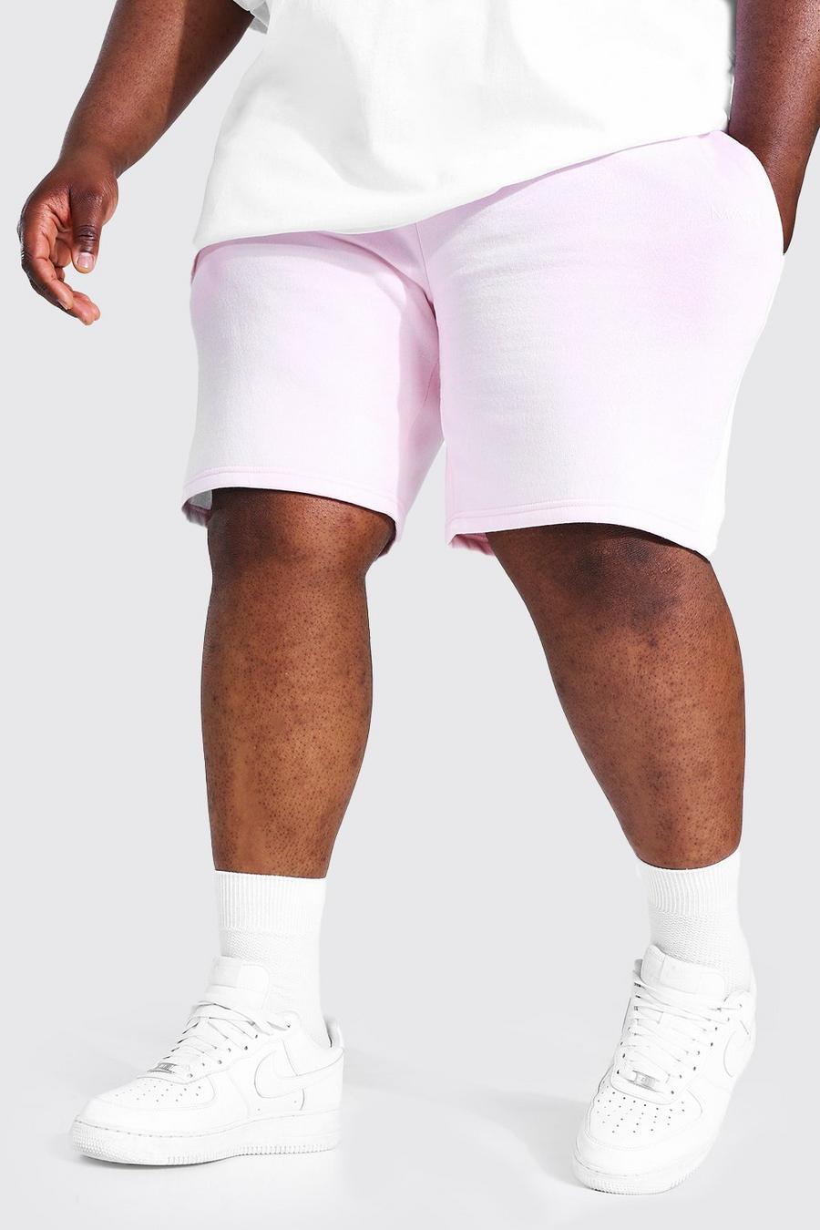 Pink Plus size - MAN Mellanlånga jerseyshorts med sidopaneler image number 1