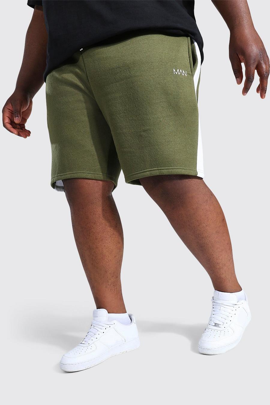 Khaki Plus Man Mid Jersey Short With Side Panel image number 1