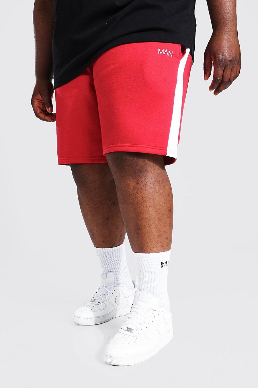 Pantalones cortos de punto de largo medio con pieza lateral MAN Plus, Rojo image number 1