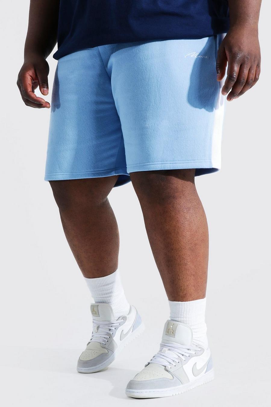 Blue Plus Jersey Man Shorts Signature Met Zijpaneel image number 1