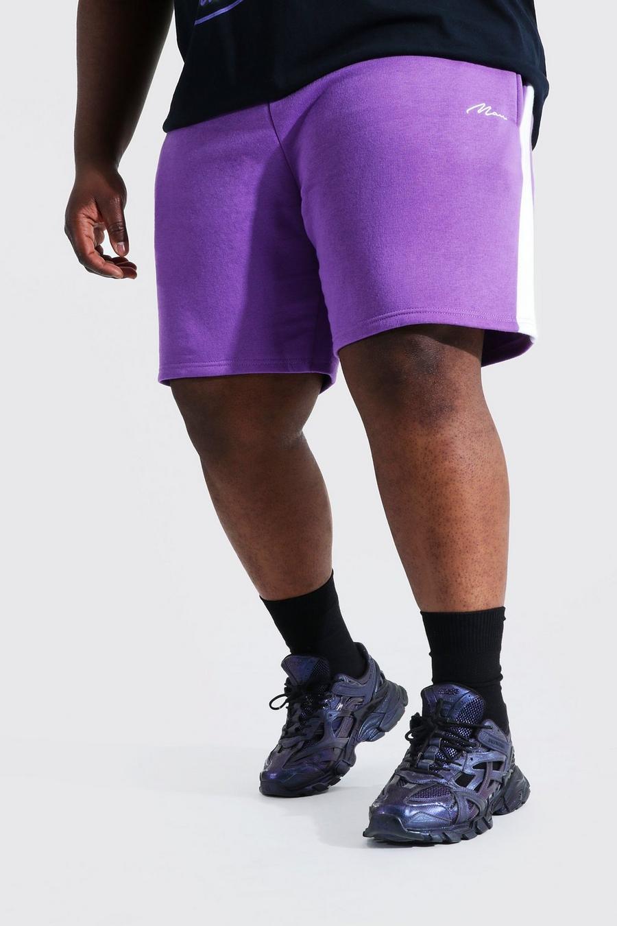 Grande taille - Short à bande sur le côté - MAN, Purple image number 1