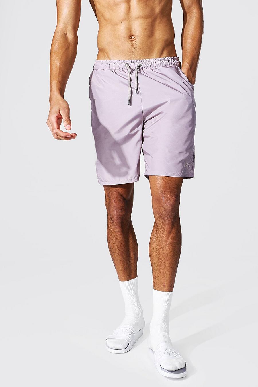 Taupe Tall Tonal Man Embroidered Mid Swim Short image number 1