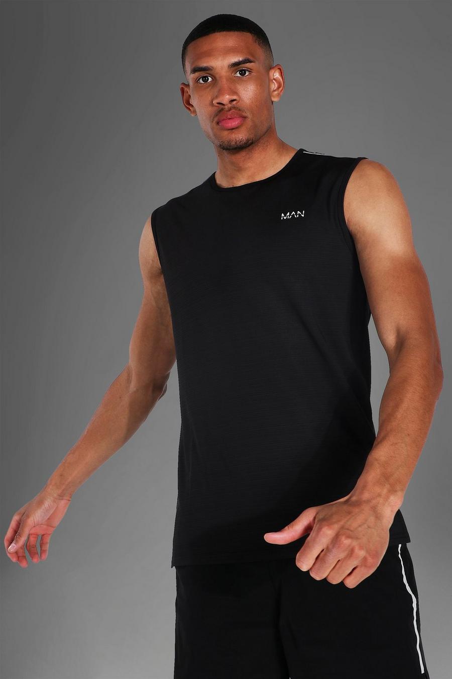 Black Tall Man Active Gym Textured Tank image number 1