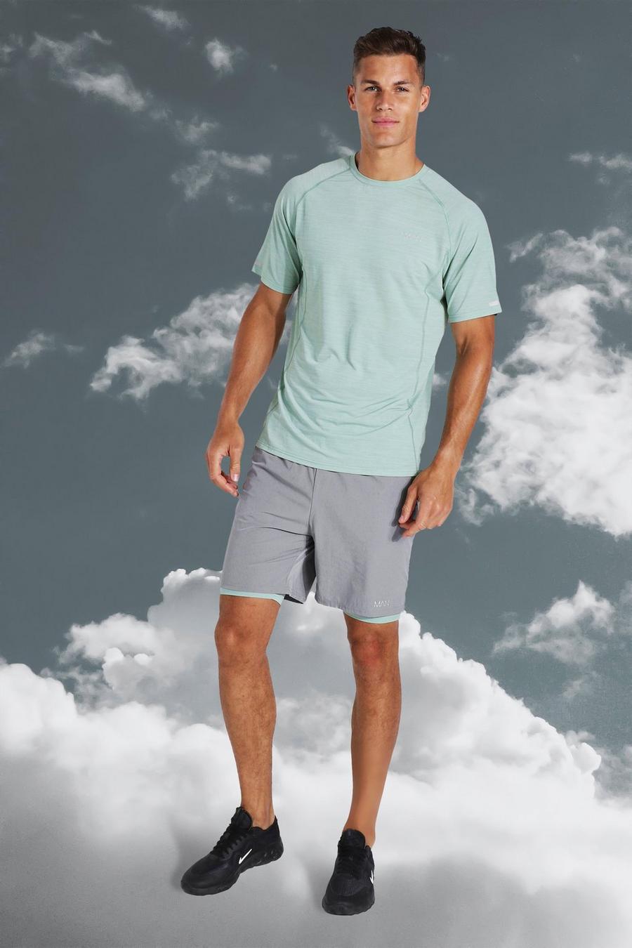 Tall Active Lightweight Shorts-Set mit Kontrast, Mint vert image number 1