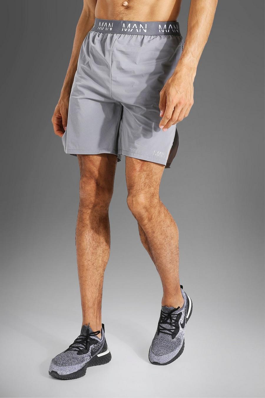 Pantaloncini da boxe Tall Man Active 2 in 1 con spacchi laterali, Grigio image number 1